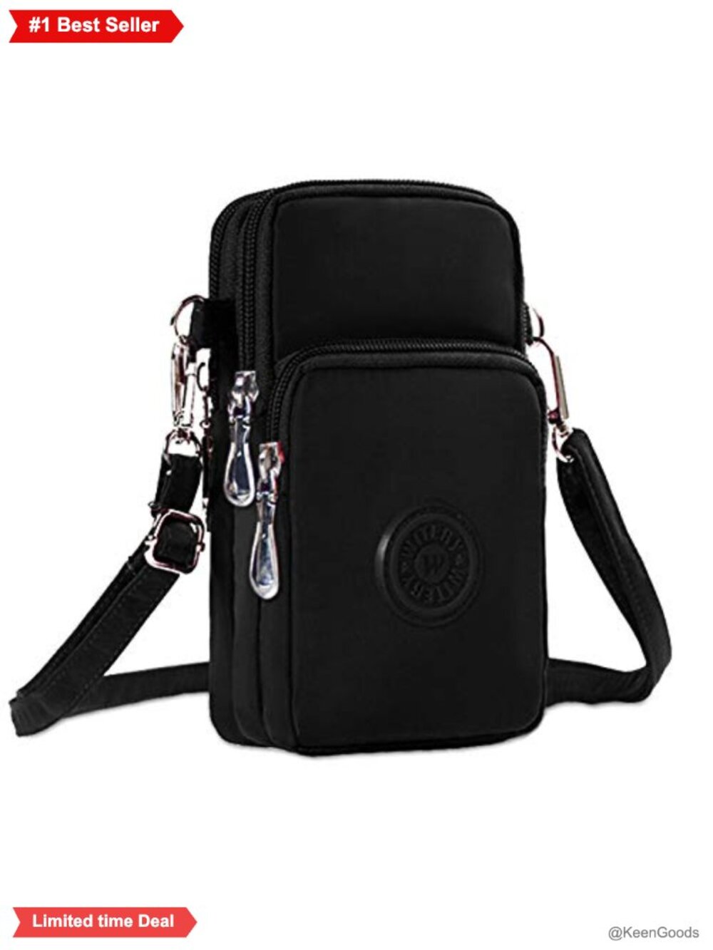 WITERY Waterproof Nylon Crossbody Cell Phone Purse Wallet Bag